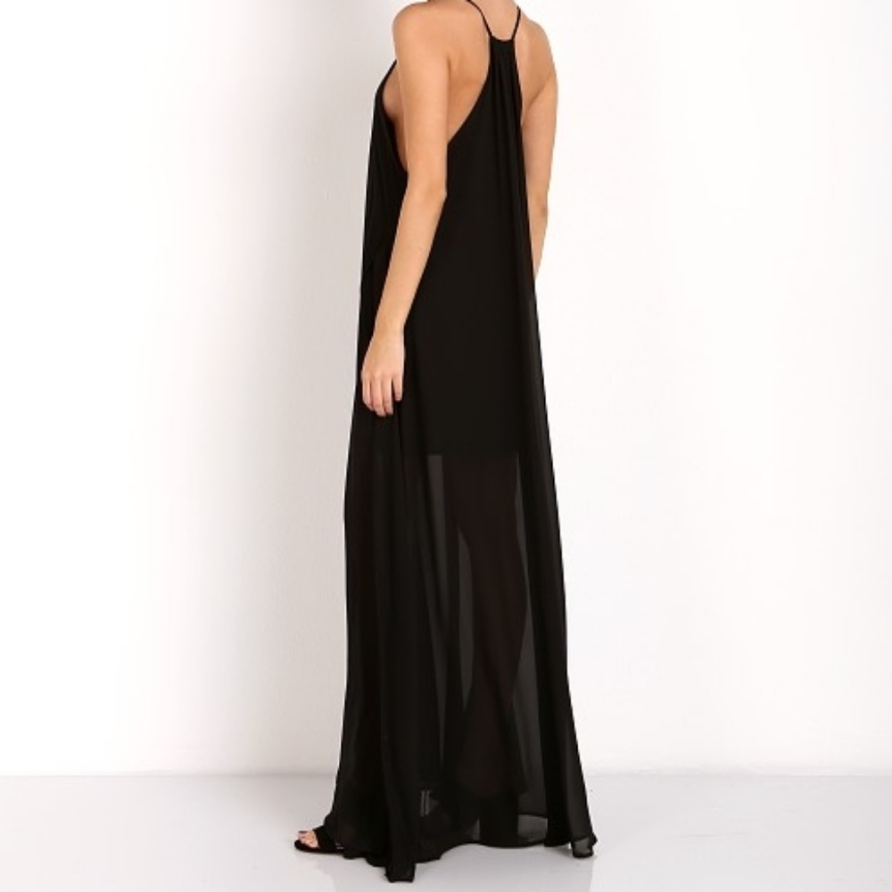 Show Me Your Mumu Black Sheer Lined Bronte Maxi Sleeveless Dress Small! - Picture 6 of 14